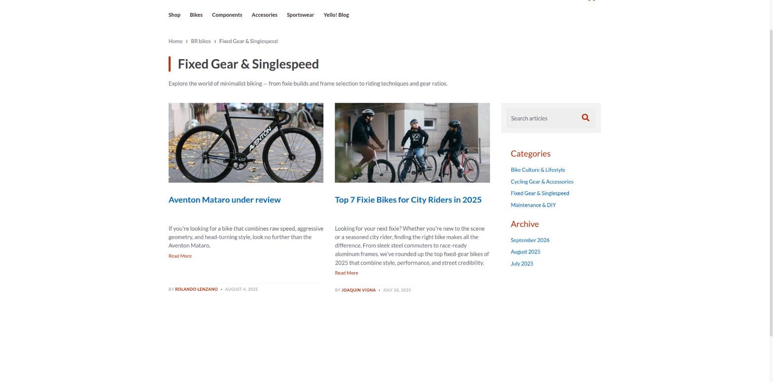 Category page on the site